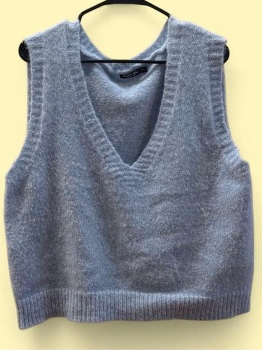 Nasty Gal Light Blue V-Neck Knit Sweater Vest
